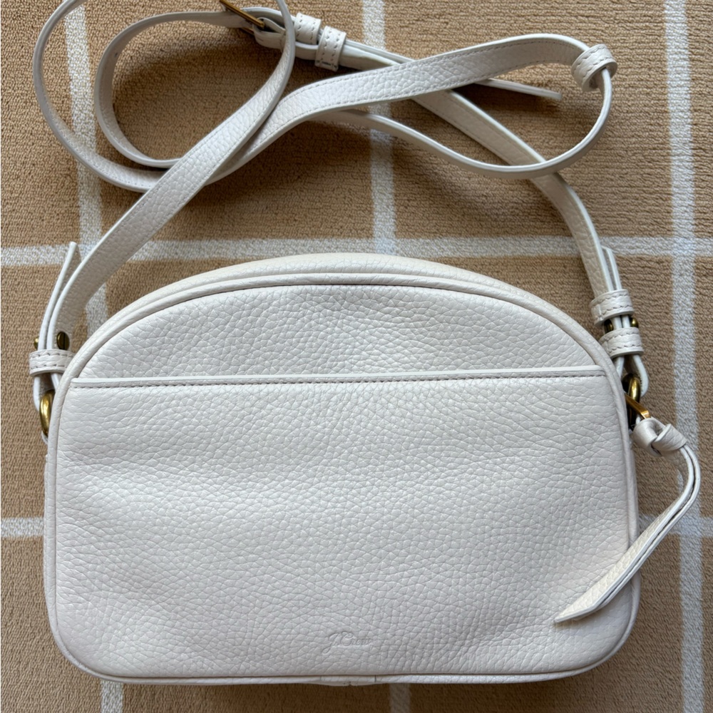 J. Crew Cream Leather Crossbody Bag